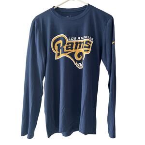 Los Angeles LA Rams NFL Nike Dri Fit Apparel Blue Long Sleeve Top Sz Small NWOT
